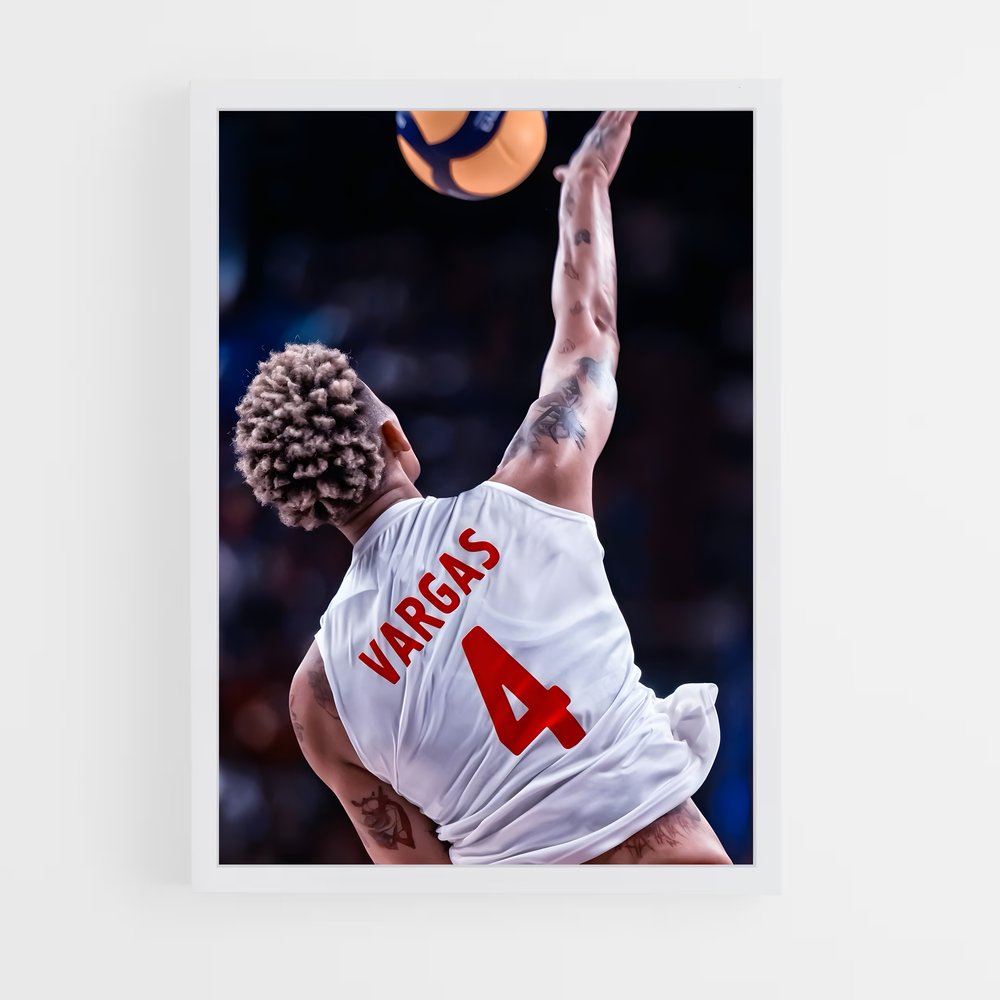 Poster Melissa vargas monochrome – affiche Volleyball (vue 3)
